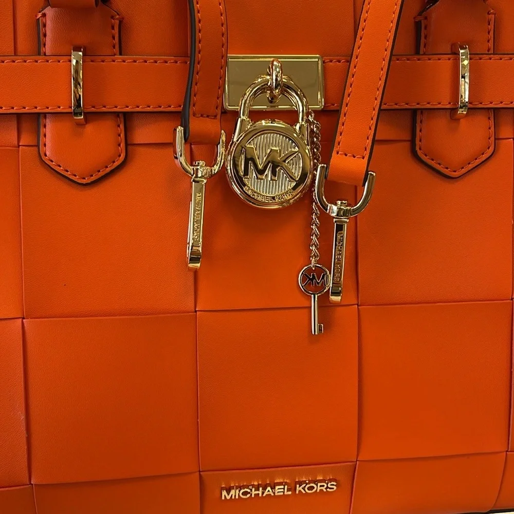 MICHAEL KORS HAMILTON MEDIUM SATCHEL 
 COLOR: POPPY 
NWT - Picture 11 of 16